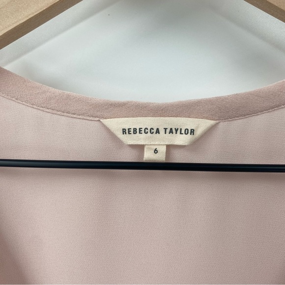 Rebecca Taylor Pink Silk Layered Embellished Y2K Tank Top Size 6 - Picture 6 of 6